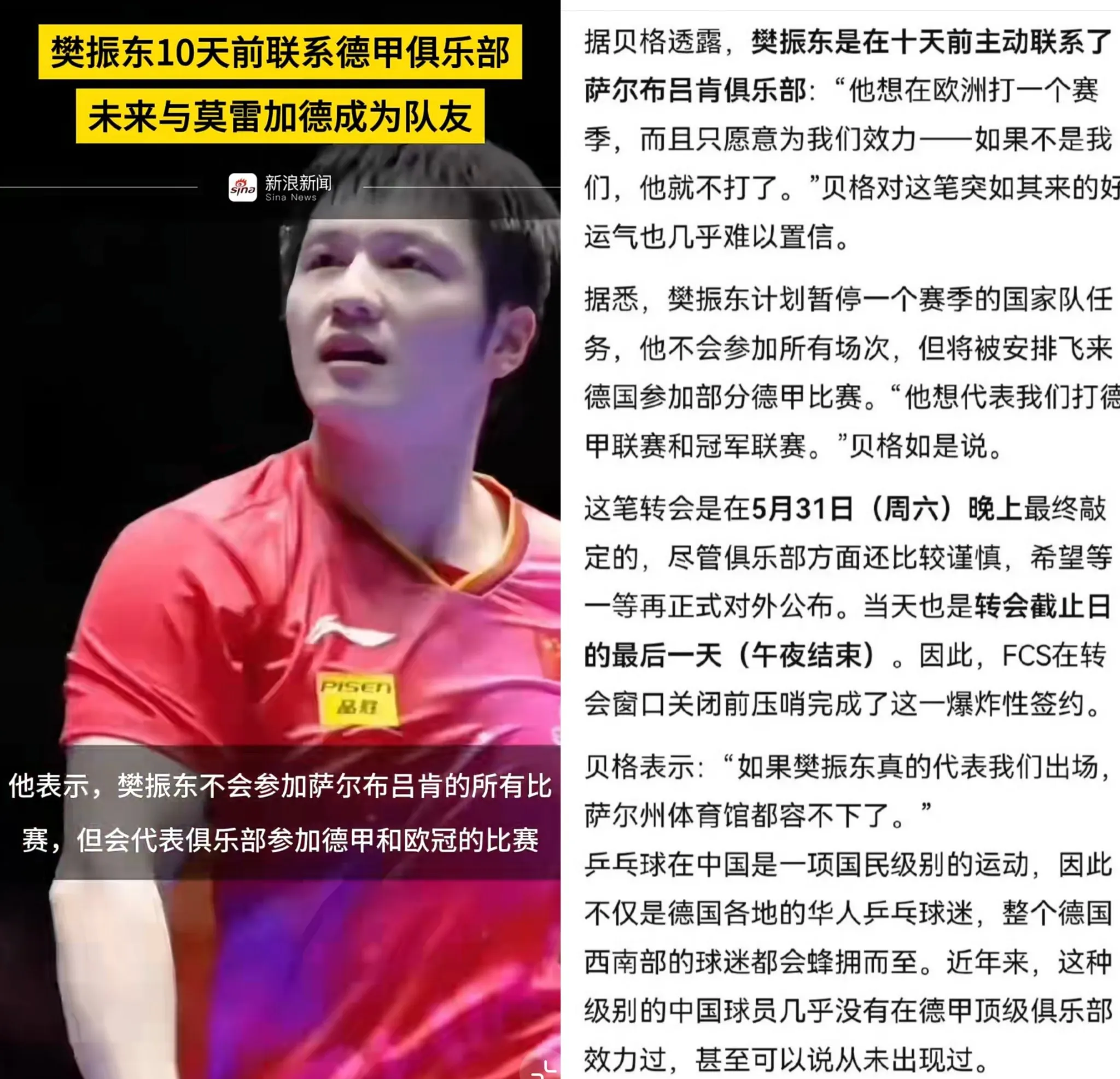 关于英国乒乓球队翻盘德国乒乓球队，樊振东爆发神勇的信息